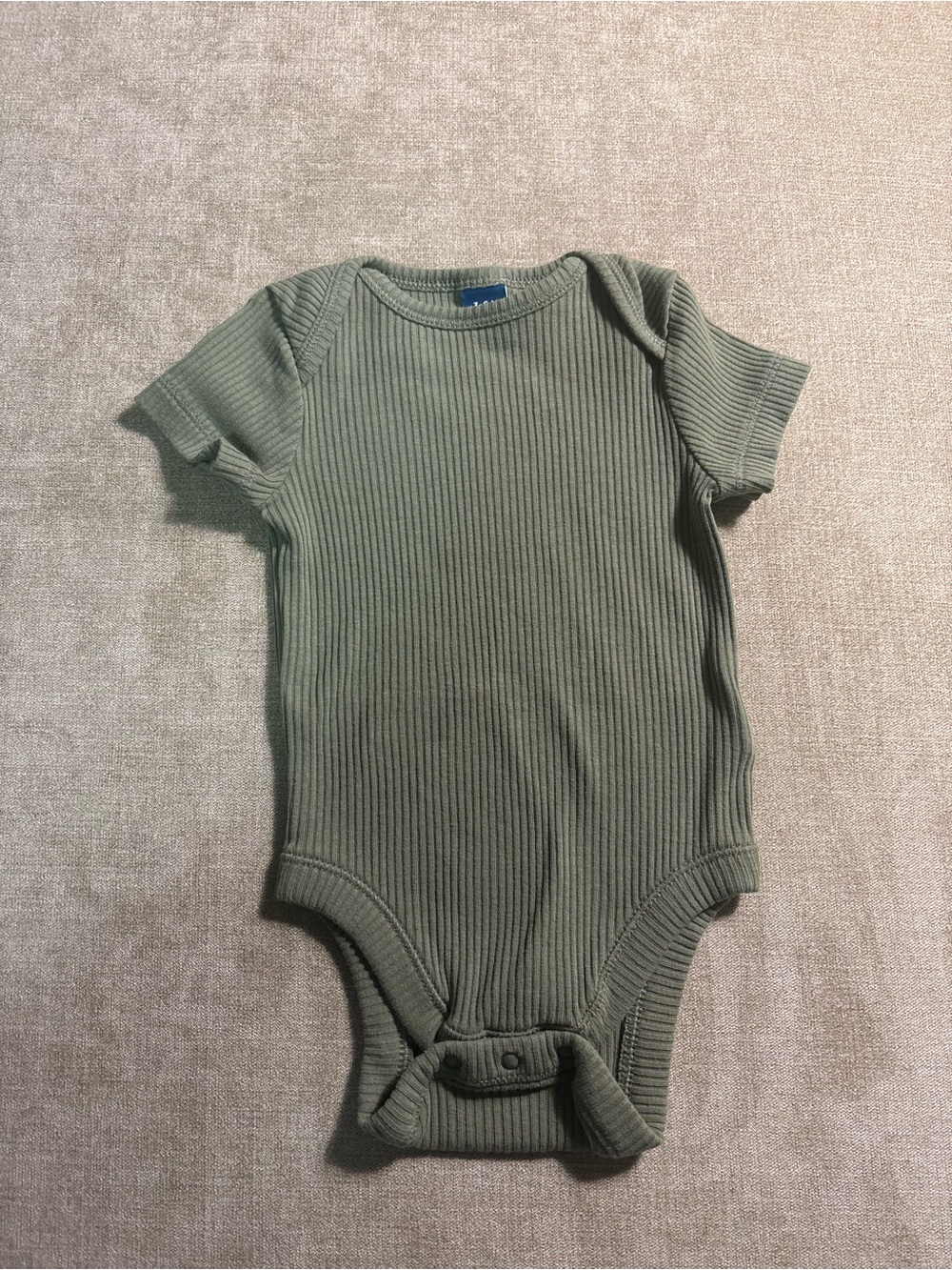 Old Navy Ribbed Olive Green Baby One-Piece Bodysuit
